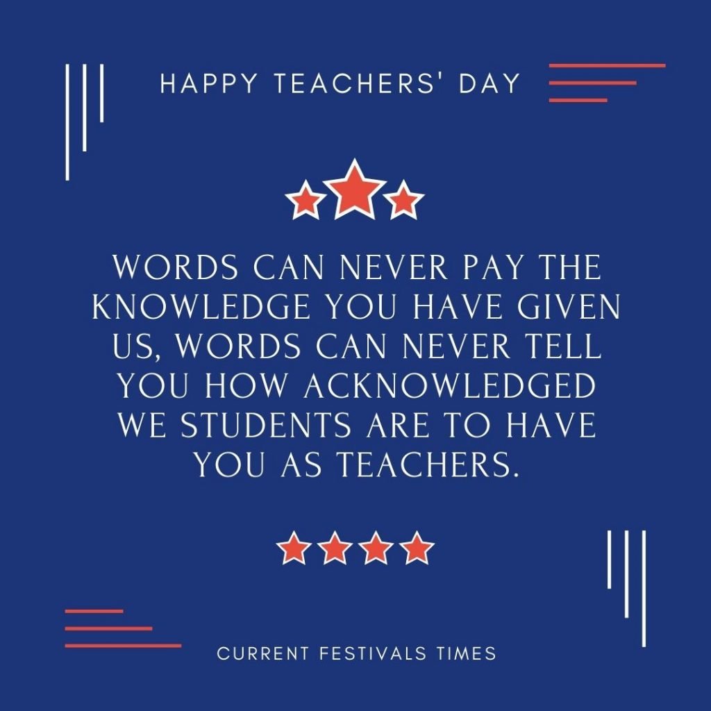 happy teachers day thoughts in english